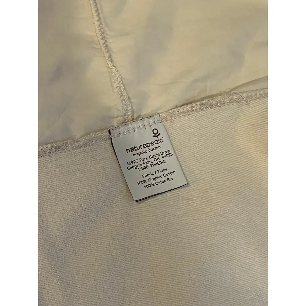 Naturepedic crib regular size fitted flannel pad organic cotton ivory